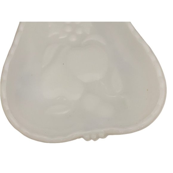Hazel Atlas Milk Glass - Blossom Pattern - 2 Relish Trays - Pear Shaped - Picture 6 of 8